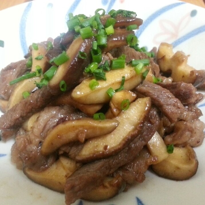 椎茸と牛肉のオイスターソース炒め☆